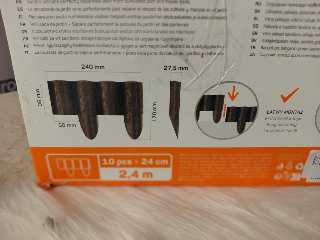 CELLFAST Palisada Ogrodowa Brązowa 4 ECO 2,4 m (10 sztuk)