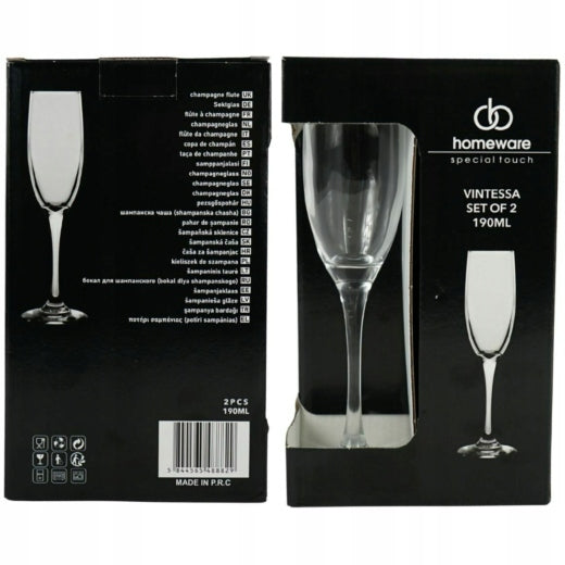 Kieliszek do szampana Homeware Vintessa 190 ml zestaw 2 szt. Premium