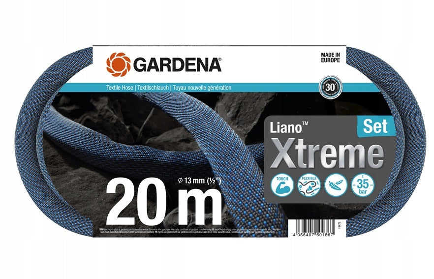Wąż tekstylny Gardena Liano Xtreme 20 m - zestaw