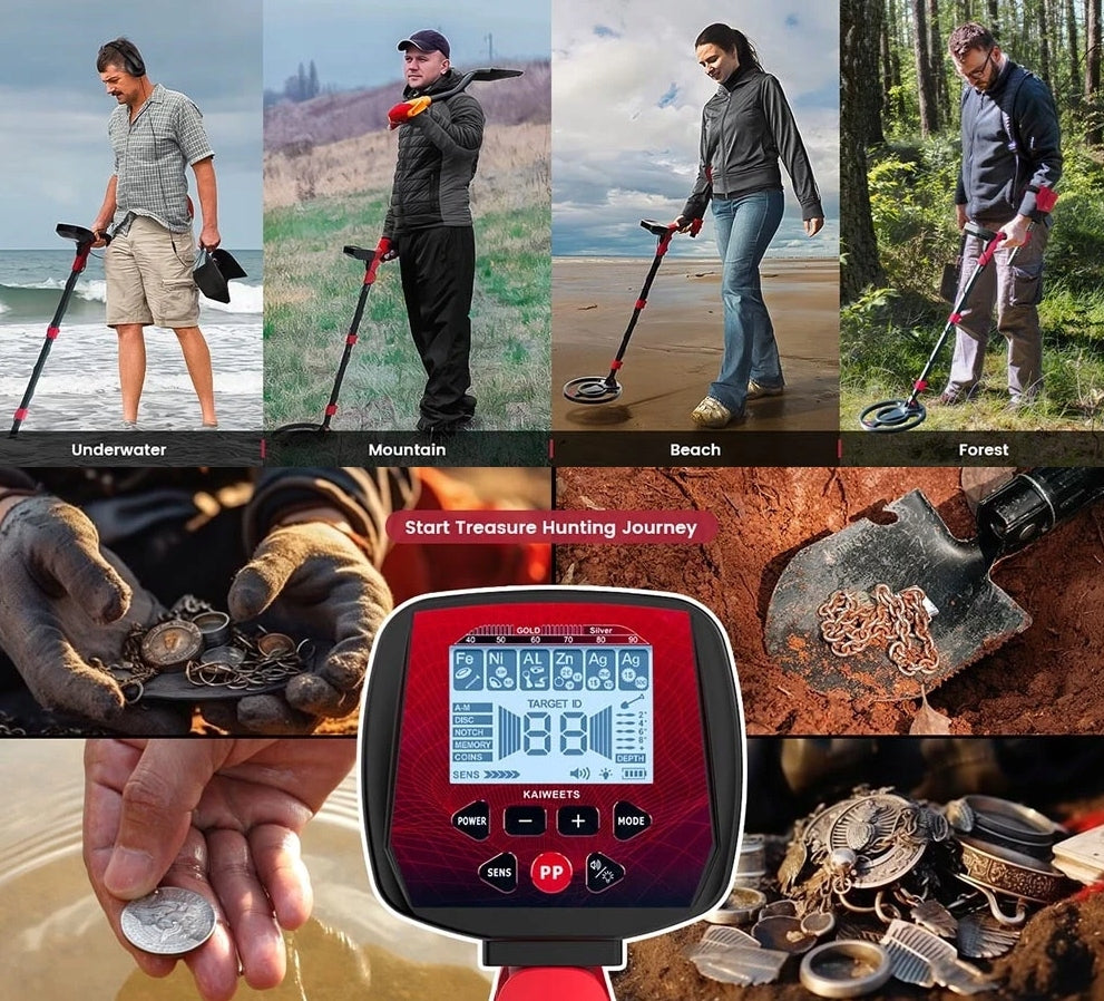Wykrywacz metali KAIWEETS EXPLORER X I wodoodporny IP68 , wyświetlacz LCD