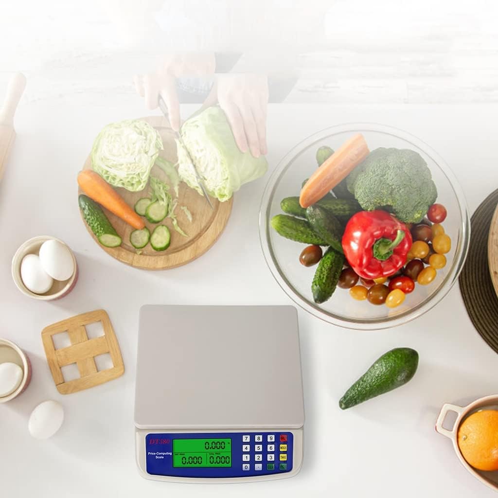 Waga kuchenna Bedee DT-580 do 10 kg z LCD i tarą – srebrno-szara